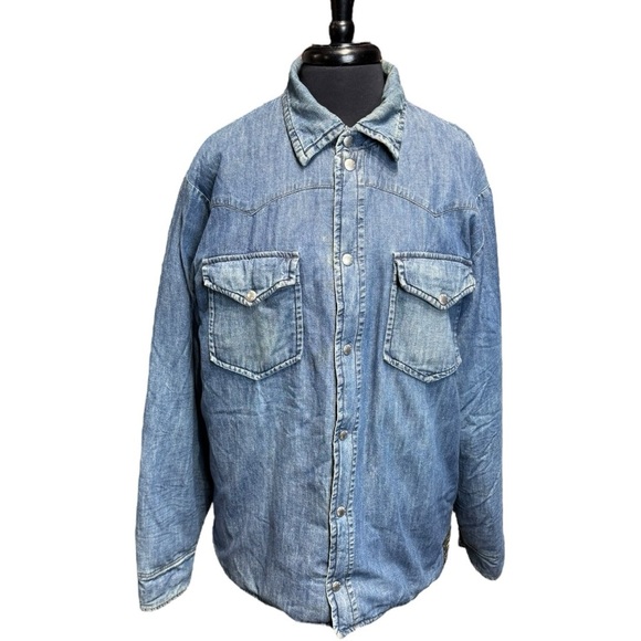 Denim & Supply Insulated Down Feather Denim Jacket Workwear Men’s XL - Picture 2 of 10